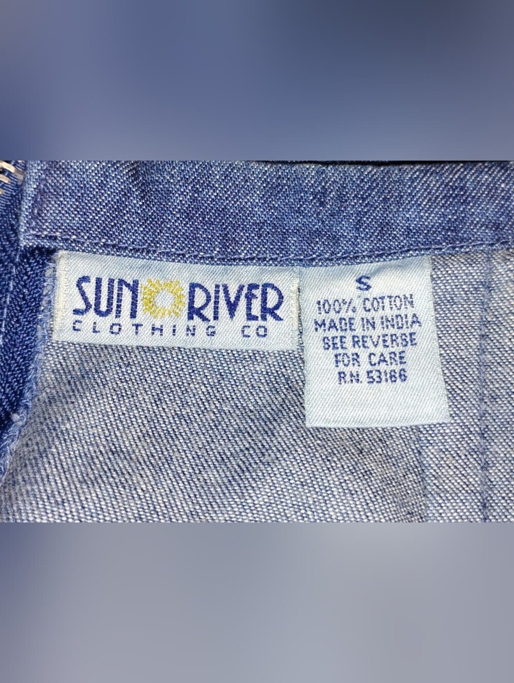 SUN RIVER DOUBLE BUTTON DENIM SKIRT - Picture 6 of 6